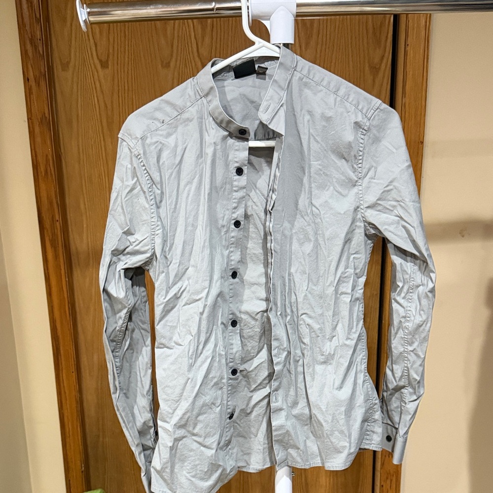 Gray Button-Up Shirt